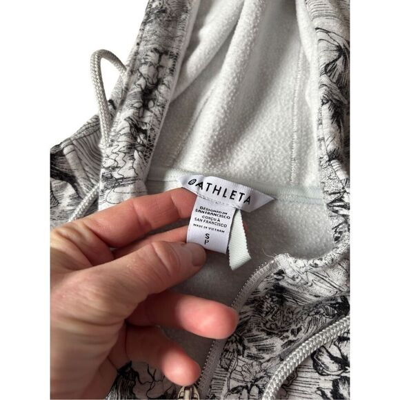 ATHLETA Balance Eden Floral Zipped Jacket Hoodie Sweatshirt S Gray - Picture 6 of 15